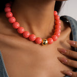 Load image into Gallery viewer, Colorful Dopamine Acrylic Round Bead Necklace N6F092