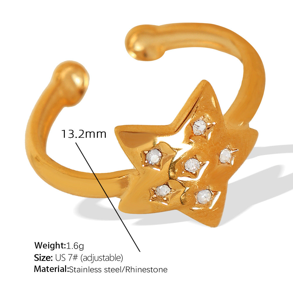Womens Geometric Titanium Steel Ring Plated S5P001