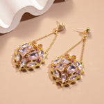 Load image into Gallery viewer, Bow  Heart Earrings Alloy Prong-Set Crystals Silver S5P111
