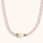 Load image into Gallery viewer, Amethyst Steel Pearl Shell Necklace Gold Plated Retro S5P236
