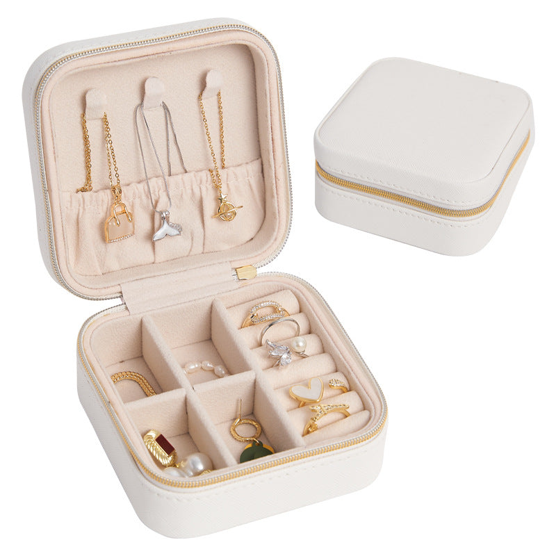Portable Travel Jewelry Box PU Leather Organizer N6G277