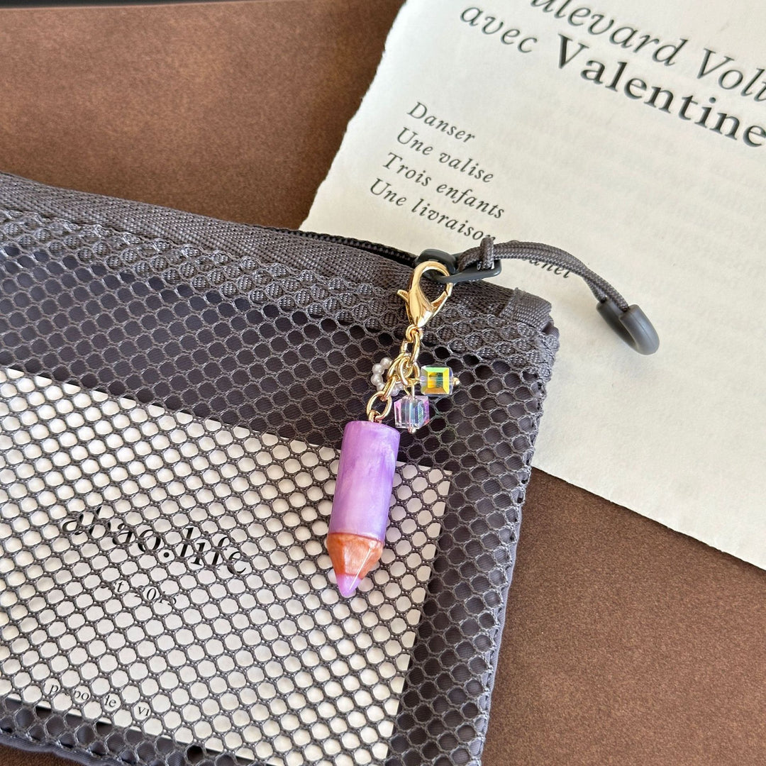 Dopamine Glitter Liquid Pencil Charm Keychain N6D044