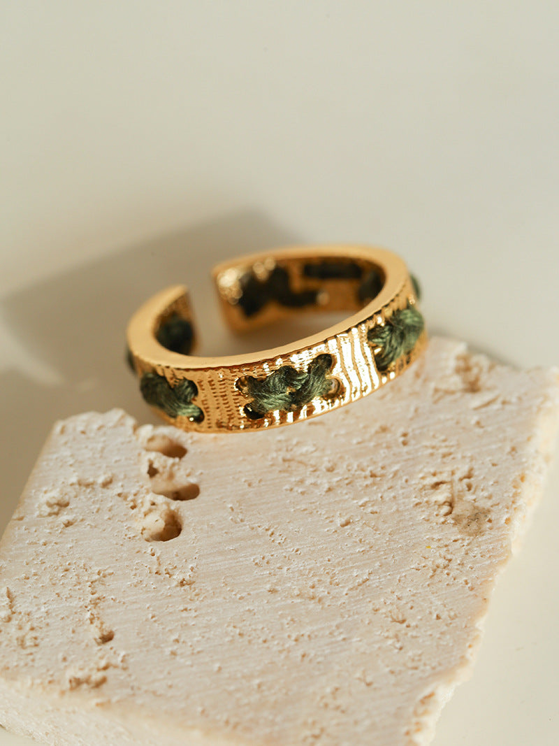 Color Thread Open Ring Women Retro N6C040