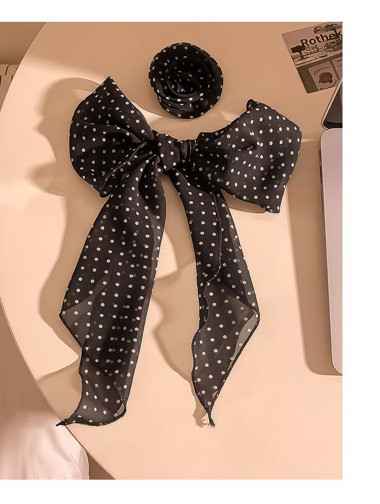 Rose Dot Chiffon Scarf Belt Neck Wrap N6D005