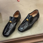 Load image into Gallery viewer, Vintage Square Toe Pleated Loafers Women Chunky Heel N6G241