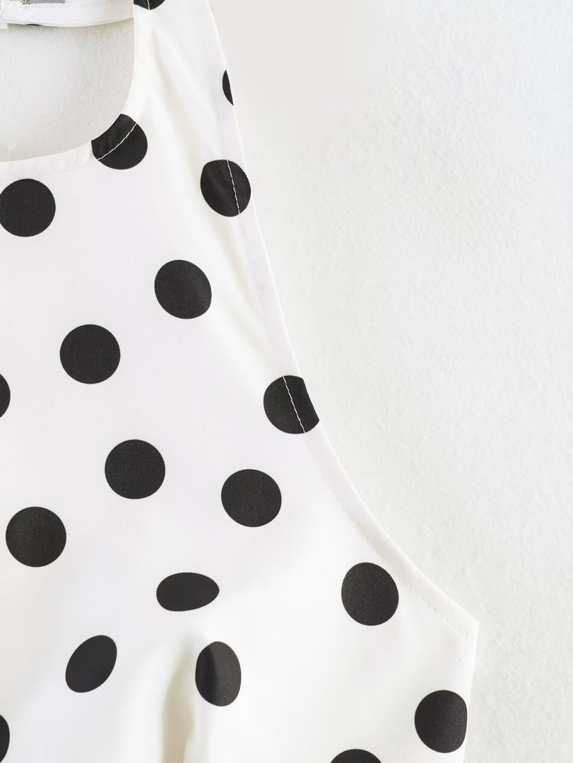Polka Dot Backless Halter Tube Top Women N6D125