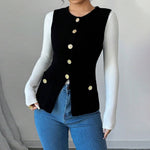 Load image into Gallery viewer, Crew Button Vest Lightweight Black N5Z708
