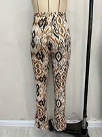 Load image into Gallery viewer, Print High Waist Flared Pants Side Slit N6F234