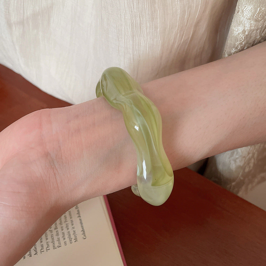 Acrylic Irregular Flower Geometric Open Cuff Bracelet N6F093