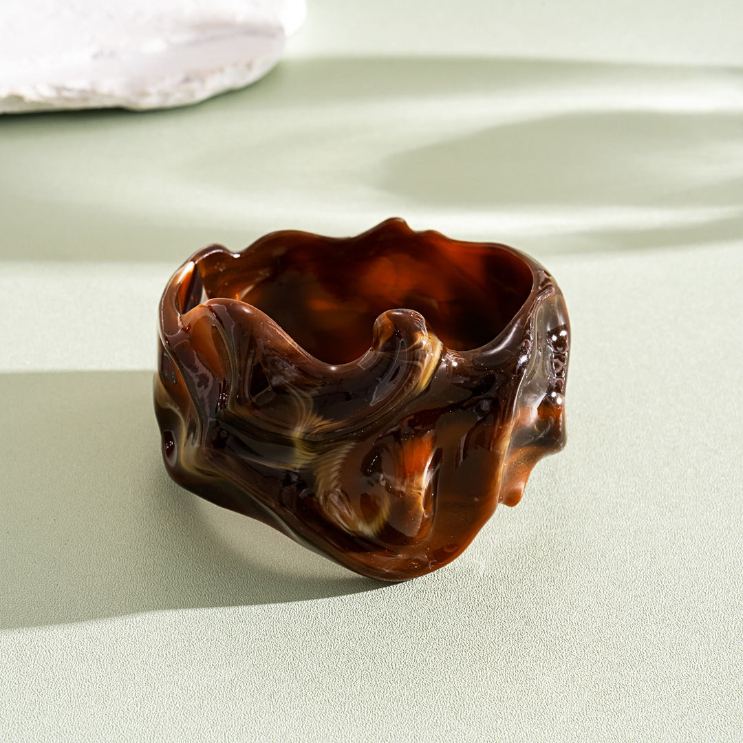 Oversized Resin Ombré Pleated Geometric Bangle N6H086