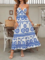 Load image into Gallery viewer, Ethnic Print Off-Shoulder Cross Beach Dress Women N6C255