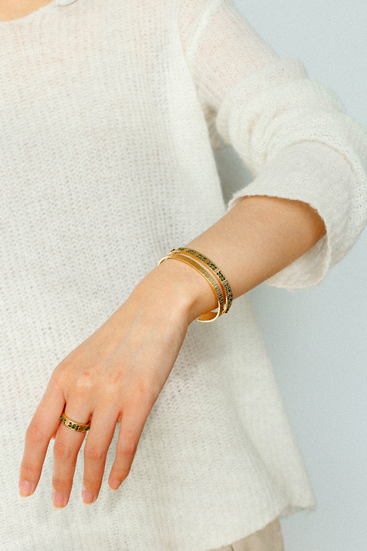 Color Thread Open Cuff Bracelet Women Retro N6C039