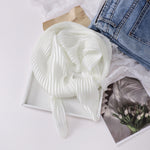 Load image into Gallery viewer, Pleated Satin Scarf Solid Square Lightweight Women N6G217