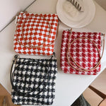 Load image into Gallery viewer, Black Red Chanel-inspired Tweed Crossbody Bag S5P709