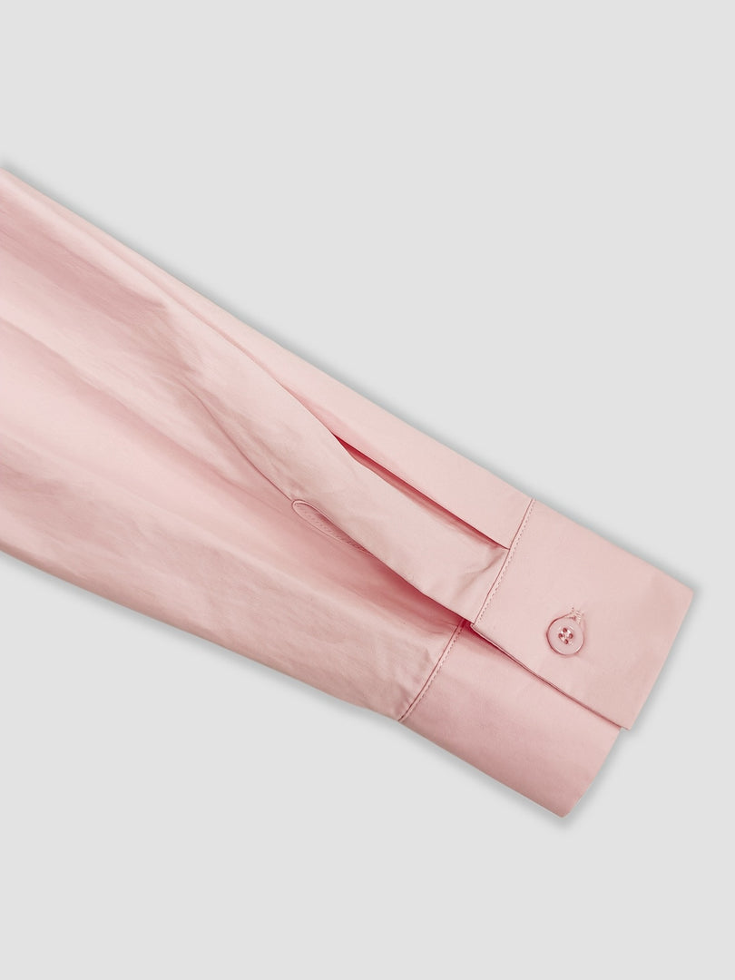 Pink High Slit Shirt and Skirt Set Women N6C183