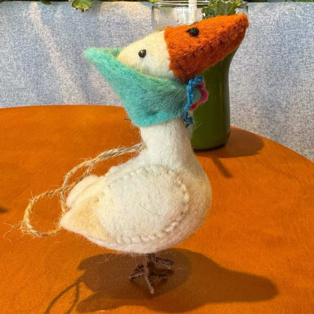 Nepal Handmade Wool Felt Goose Mom Keychain Bag Charm N6G028