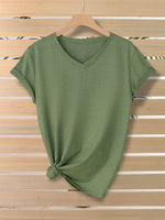 Load image into Gallery viewer, Minimalist Solid Color V-Neck T-Shirt Women N6E140