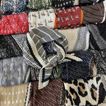 Load image into Gallery viewer, Crinkled Herringbone Scarf 70cm Square Women N6G221