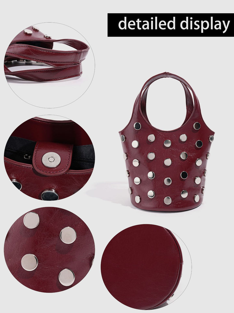 Tortoise Print Rivet Bucket Bag Women N6C028