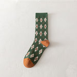 Load image into Gallery viewer, Double Needle Knit Mid-Calf Socks Women Cotton N6H022