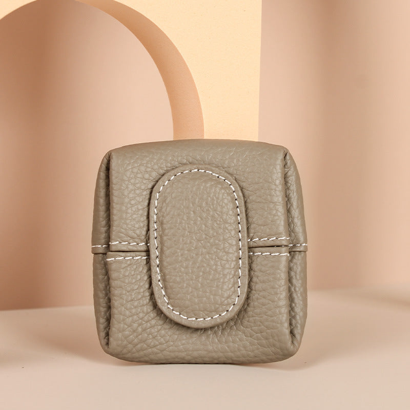 Genuine Leather Coin Purse With Keychain Women N6D030