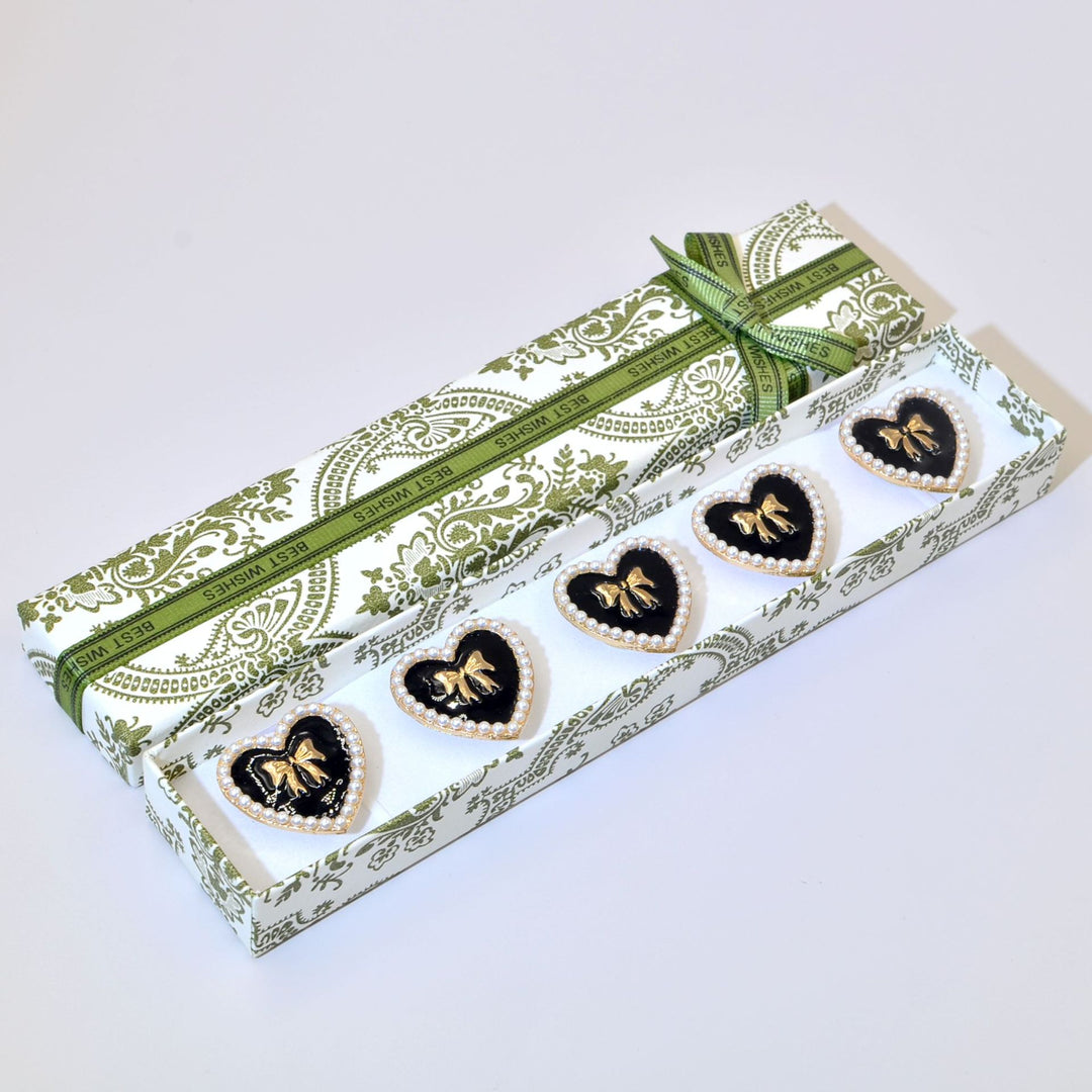 Heart Cuff Cover Brooch Rhinestone Shirt Button CharmN6G126