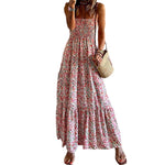 Load image into Gallery viewer, Bohemian Print Spaghetti Strap Dress Pink N5Z204
