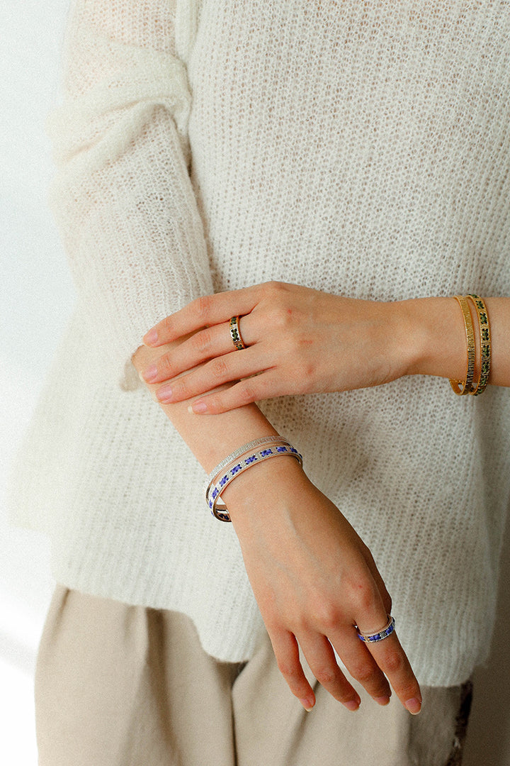 Color Thread Open Cuff Bracelet Women Retro N6C039