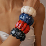 Load image into Gallery viewer, Acrylic Ombré Square Segment Statement Bangle Women N6H080
