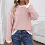 Load image into Gallery viewer, Contrast Block Crew Top Long Sleeve Lightweight N5Z311
