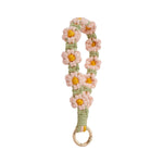 Load image into Gallery viewer, Daisy Flower Keychain Handwoven Wristlet Spring Coil N6G040