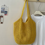 Load image into Gallery viewer, Openwork Cotton Woven Tote Multi-Color  S5P283