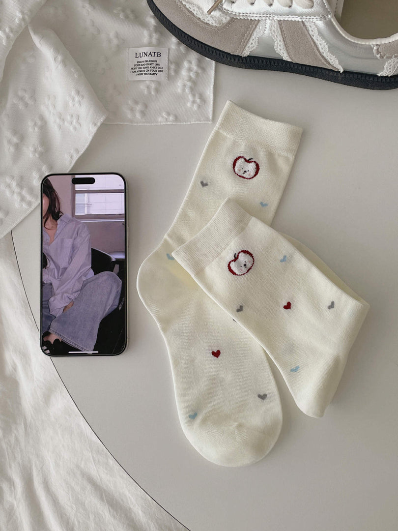 Dog Pattern Cotton Mid-Calf Socks  M5A045