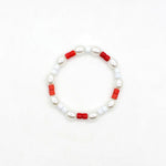 Load image into Gallery viewer, Seed Beads Bracelet Handwoven Color Block Pearl  S5P039