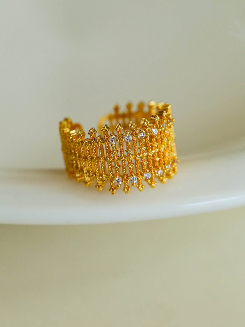 Lace Diamond Adjustable Ring Women N6C001