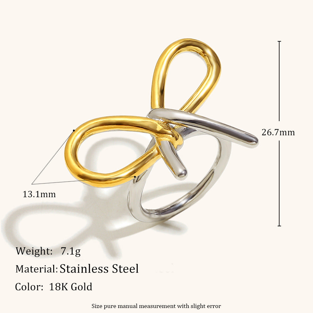 Sweet Butterfly Ring Stainless Steel 18K Gold Plated S5P006
