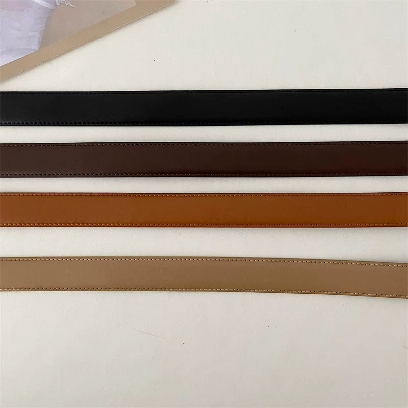 Versatile Genuine Leather Belt Women Decorative N6H336