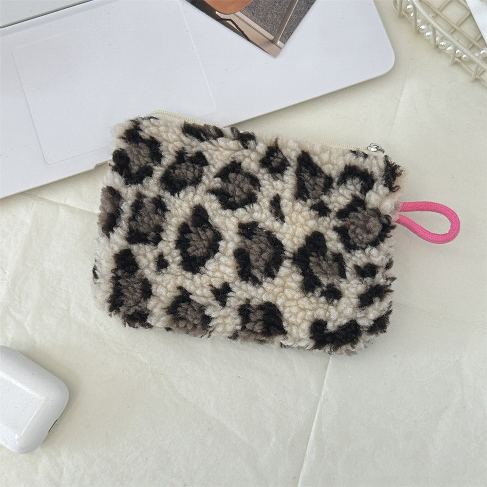 Plush Heart Coin Purse Makeup Bag Key Wallet S5P869