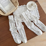 Load image into Gallery viewer, Sweet Floral Lace Trim Mid-Calf Socks Women Cotton N6H027