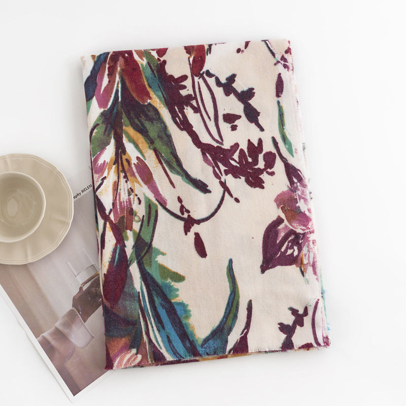 Faux Cashmere Print Wrap Scarf  M5A166