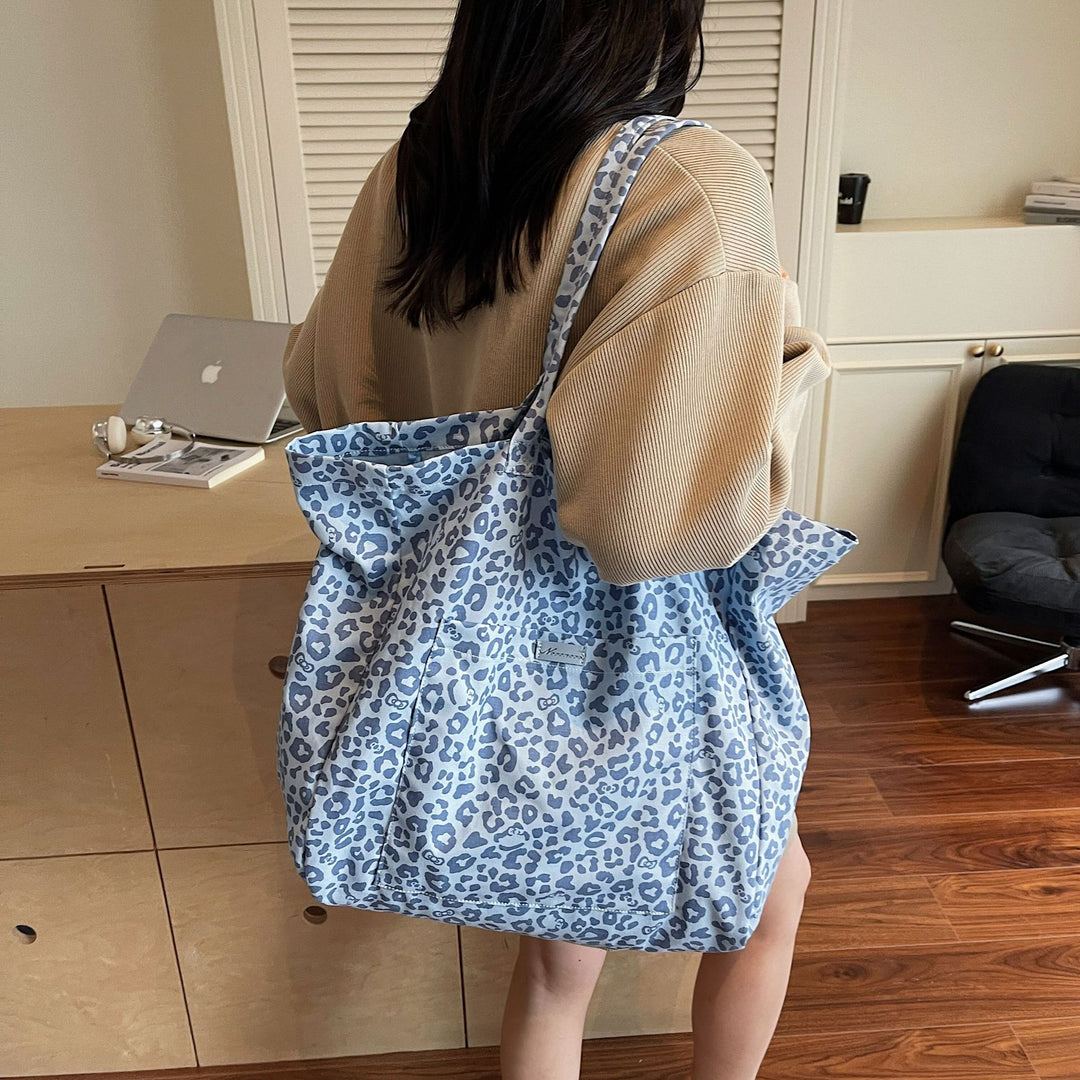 Animal Print Canvas Shoulder Bag Multi Position Carry S5P333