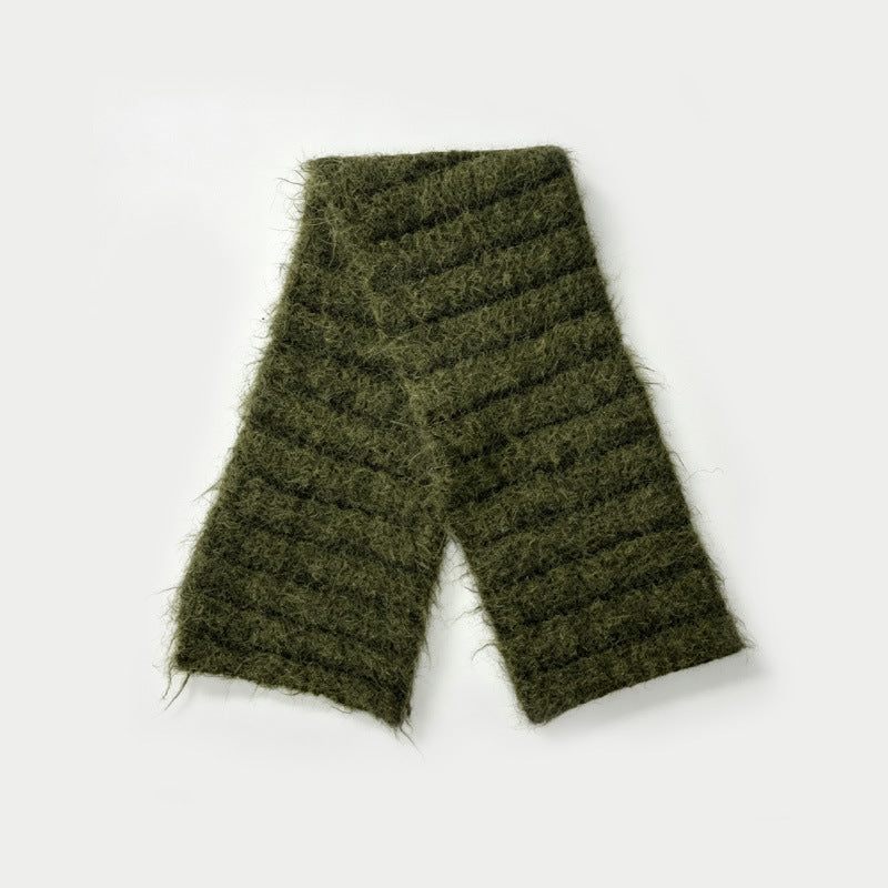 Womens Wool Blend Color Block Striped Knit Scarf N6K235