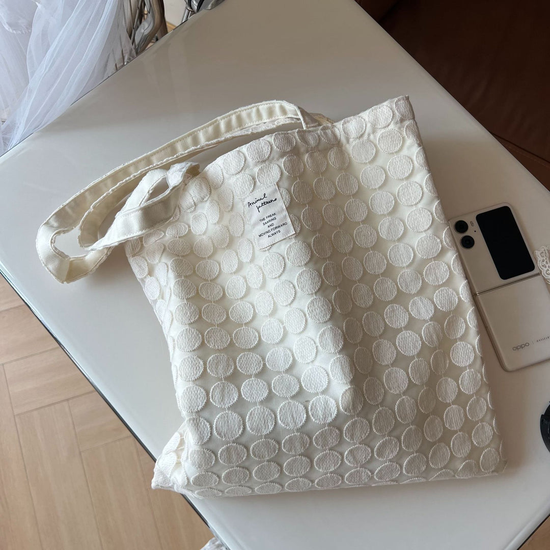 Vintage Lace Embroidered Canvas Shoulder Bag N6F173