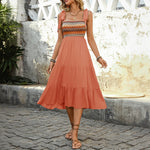 Load image into Gallery viewer, Womens Folk Art A-Line Cross Back Sundress N25A323
