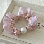 Load image into Gallery viewer, Polka Dot Pearl Mini Scrunchie High Elasticity Women N6H187