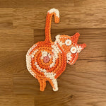 Load image into Gallery viewer, Knitted Cat Butt Coaster Handmade Cotton Mat N6G108