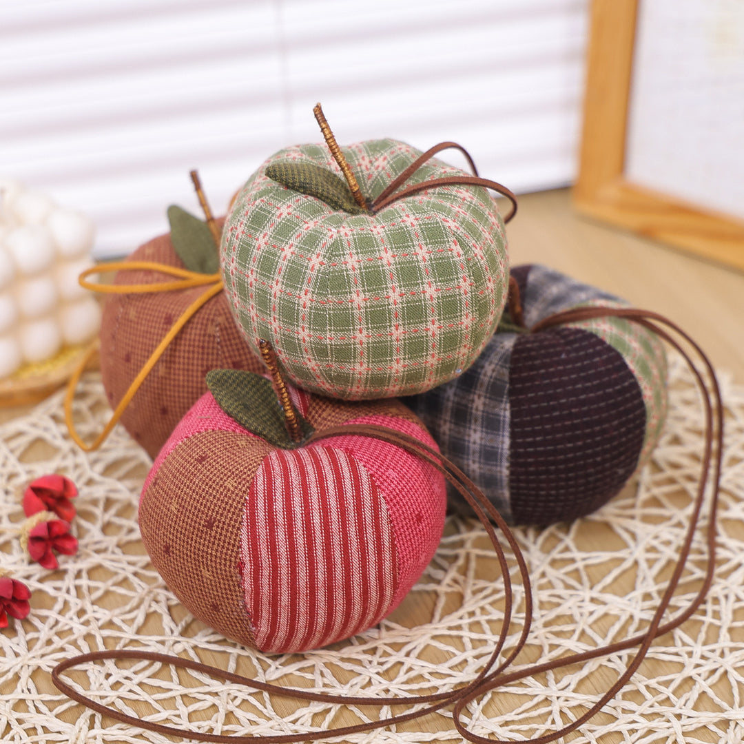 Vintage Stuffed Fabric Apple Decor N6K293