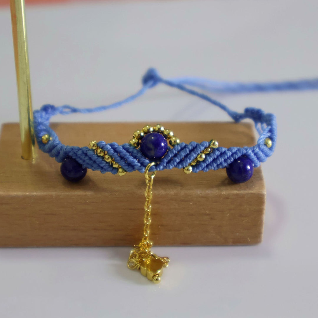 Lapis Lazuli Beaded Choker Bohemian Stone Necklace S5P188