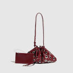 Load image into Gallery viewer, Metallic Finish Bucket Bag with Grommet Detailing  S5P467