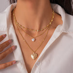 Load image into Gallery viewer, Vintage Faux Pearl Heart Layered Sweater Chain Women N6H149